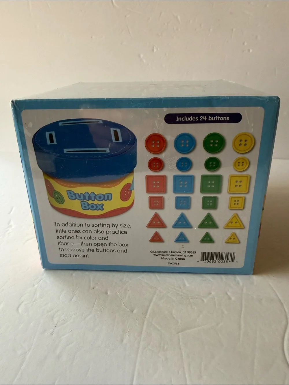 NWT Lakeshore Button Size-Sorting Box — Blue & Yellow